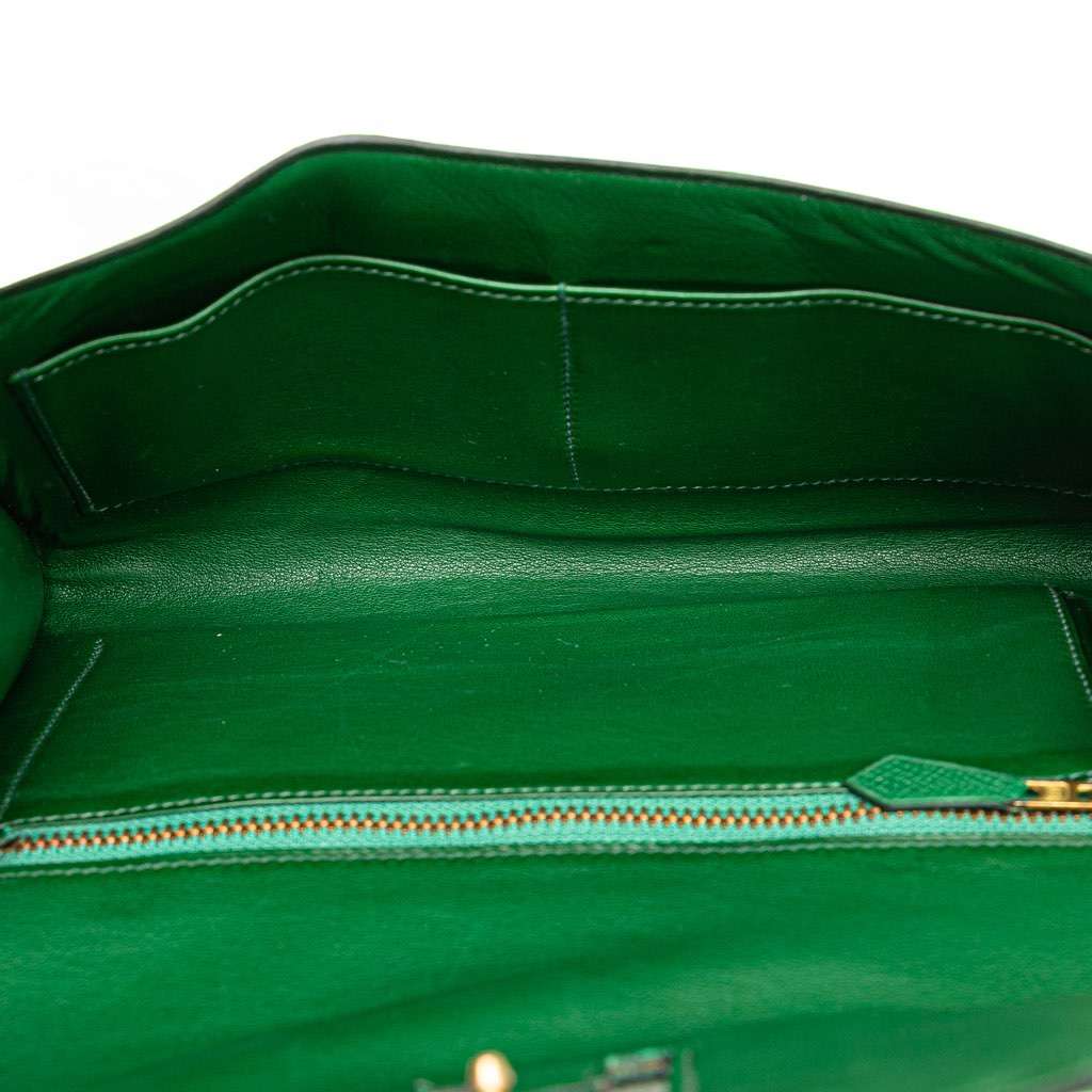Hermès Epsom H Gaine Clutch Green Leather Good condition - Model View