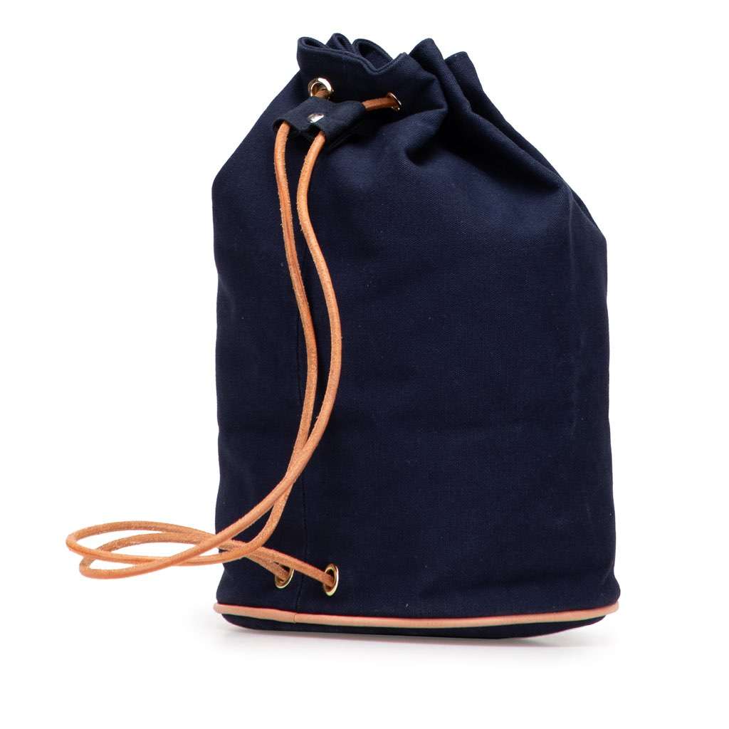 Hermès Toile Polochon Mimile Blue Canvas Good condition - Back View