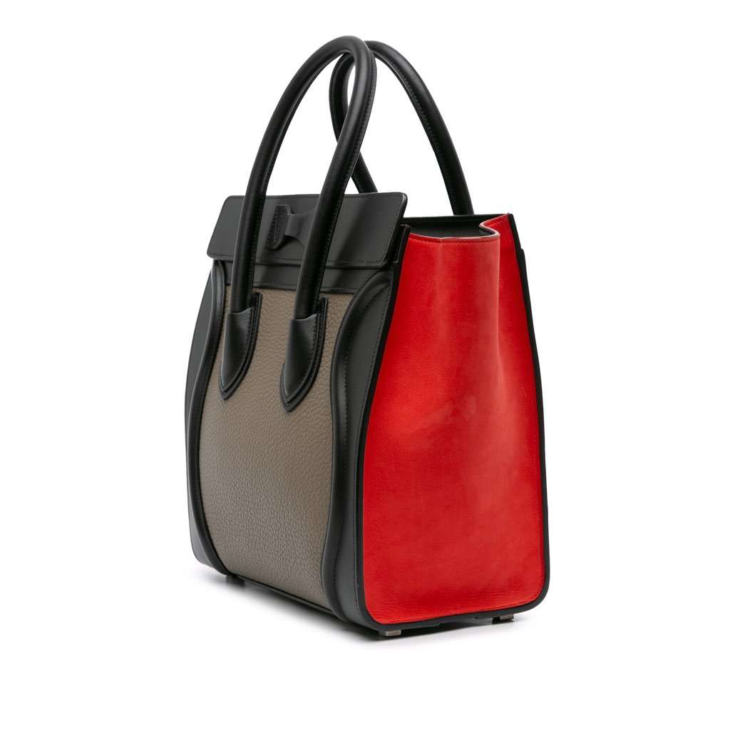 Celine Micro Tricolor Leather Luggage Tote Brown Leather Good condition - Back View