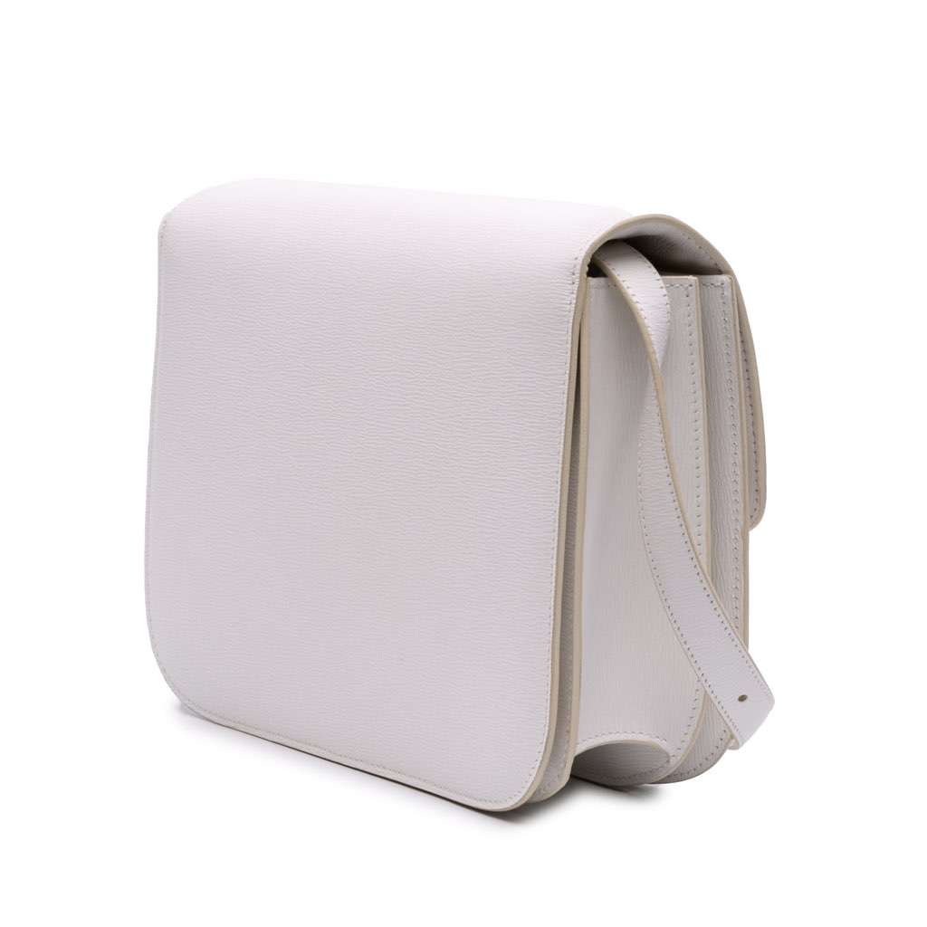 Celine Medium Calfskin Classic Box White Leather Good - Back View