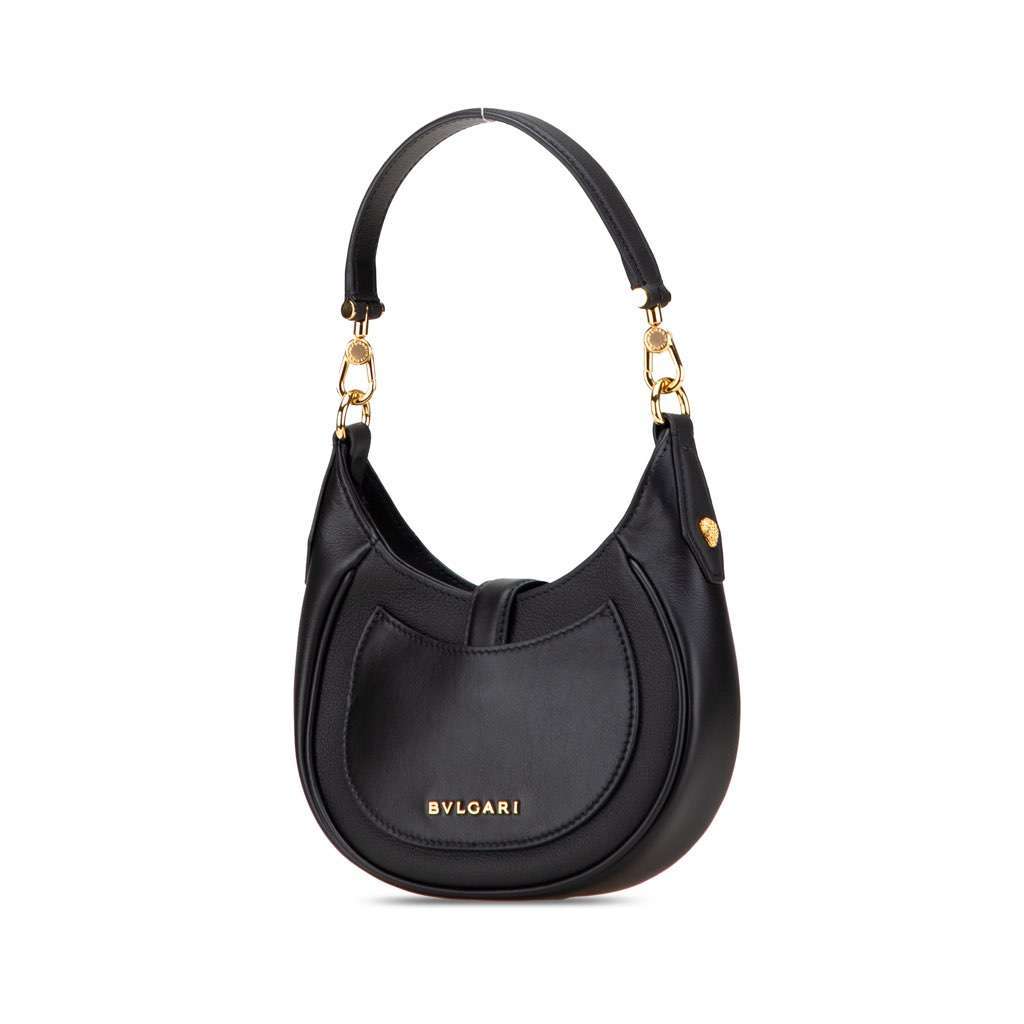 Bvlgari Small Leather Serpenti Ellipse Satchel Black Leather Very good condition - Back View
