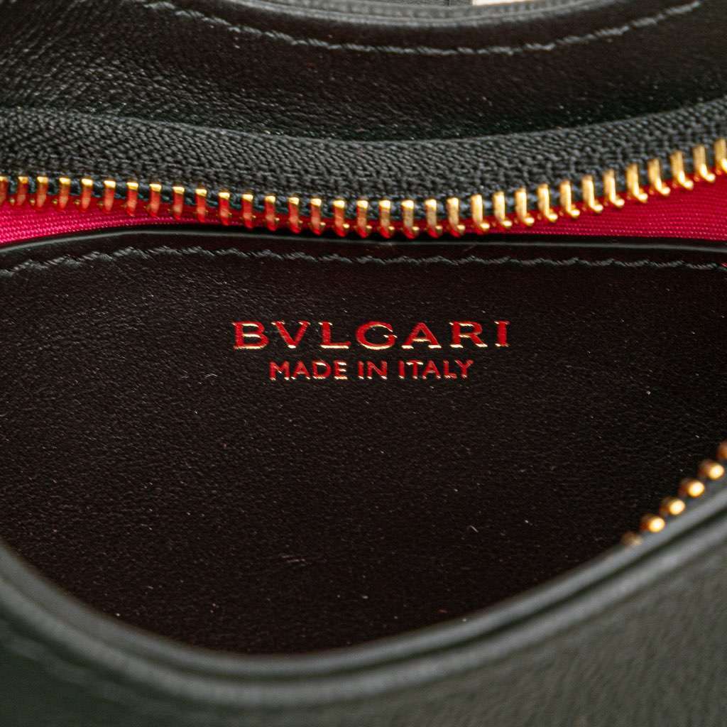 Bvlgari Small Leather Serpenti Ellipse Satchel Black Leather Very good condition - Box View
