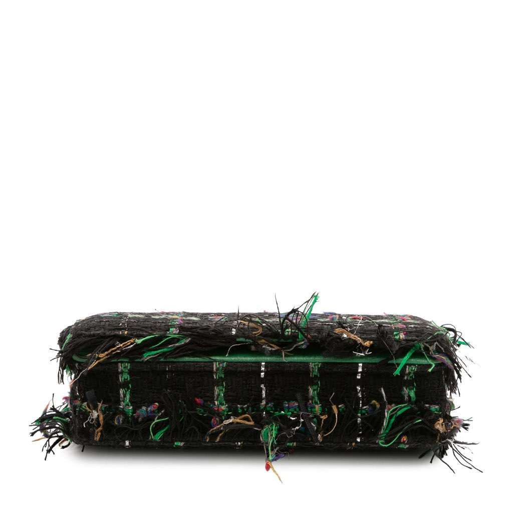 Chanel Quilted Boucle Tweed Robot Charm Wallet On Chain Black Tweed Good - Inside View