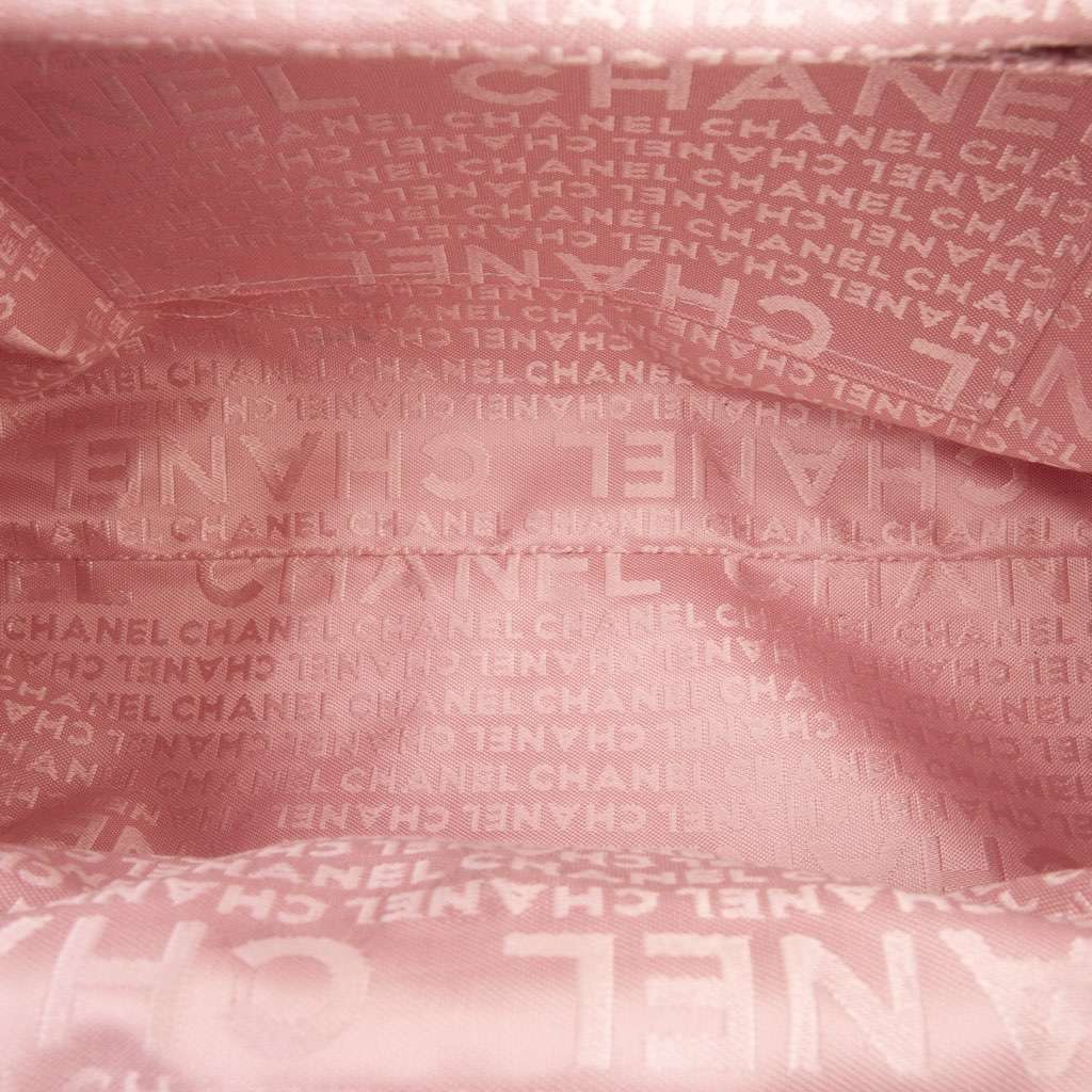 Chanel Lambskin Camellia Top Handle Frame Bag Pink Leather Good - Model View