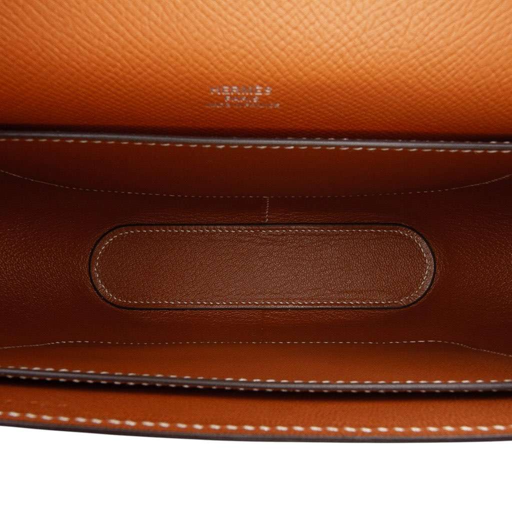 Hermès Epsom Octogone Clutch Brown Leather Good condition - Model View