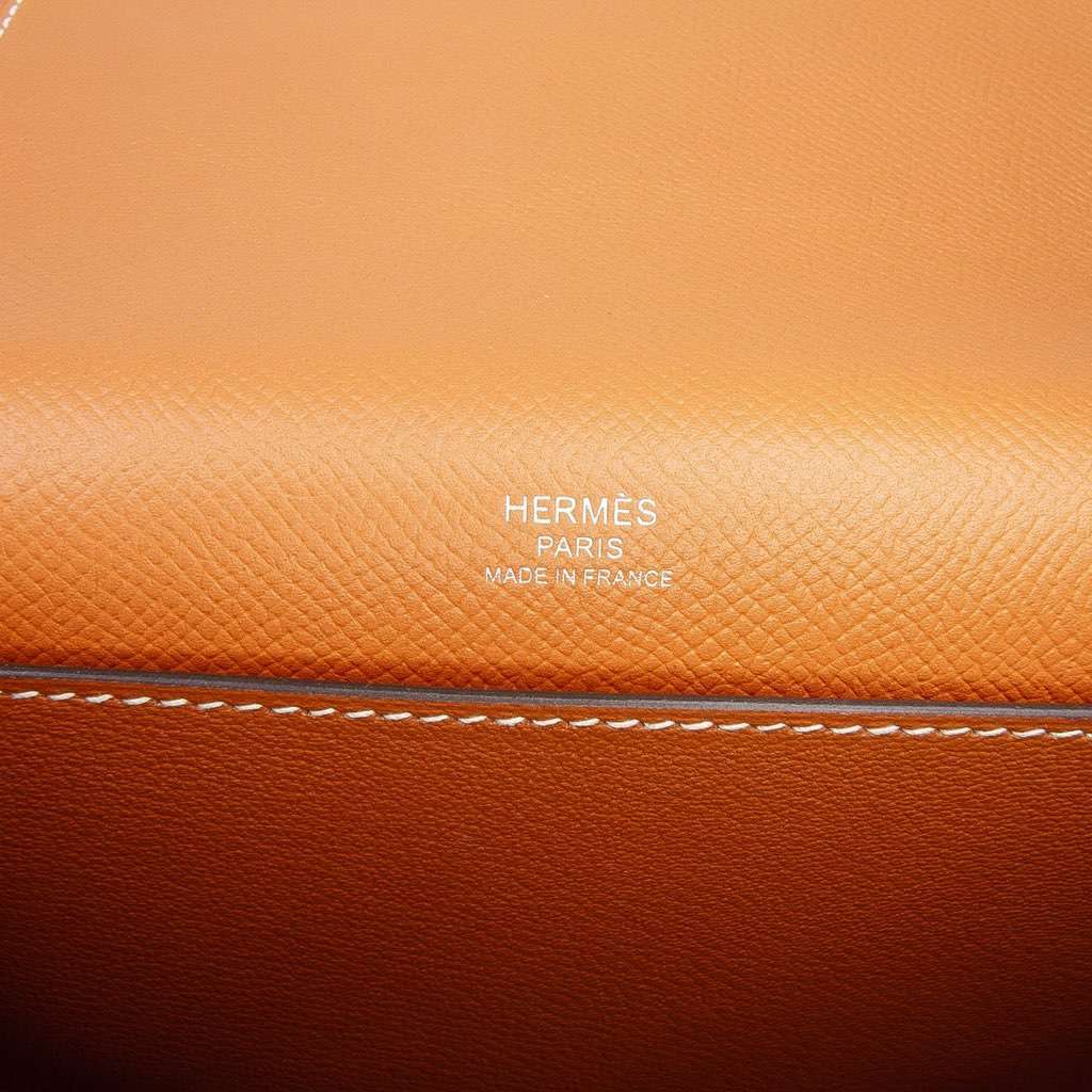 Hermès Epsom Octogone Clutch Brown Leather Good condition - Box View
