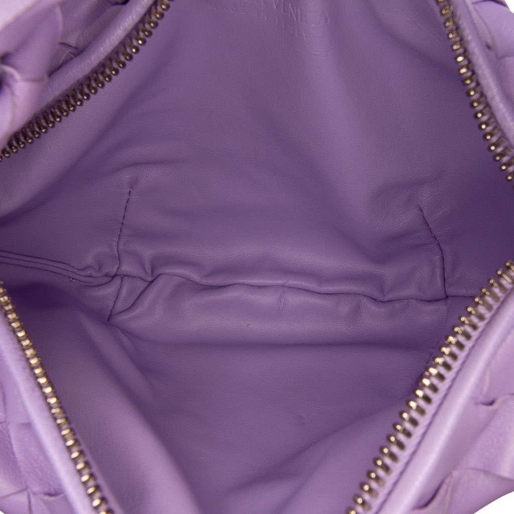 Bottega Veneta Mini Nappa Intrecciato Jodie Purple Leather Good - Model View