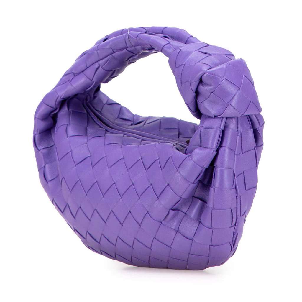 Bottega Veneta Mini Nappa Intrecciato Jodie Purple Leather Very good condition - Back View