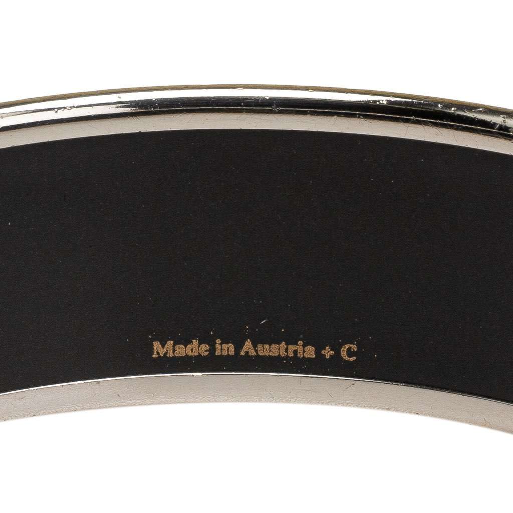 Hermès Wide Enamel Cloisonne Bangle 65 Black Good condition - Box View