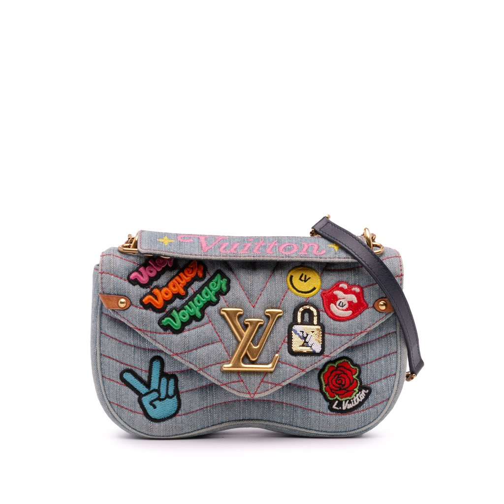 Louis Vuitton Limited Edition Denim Patches New Wave Chain MM Blue Denim Very good - Front View