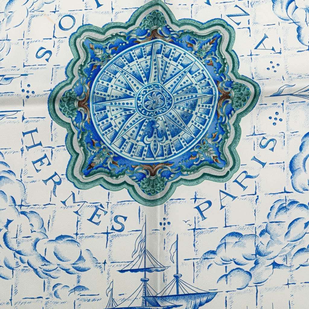 Hermès Azulejos Silk Scarf Blue Silk Good condition - Inside View