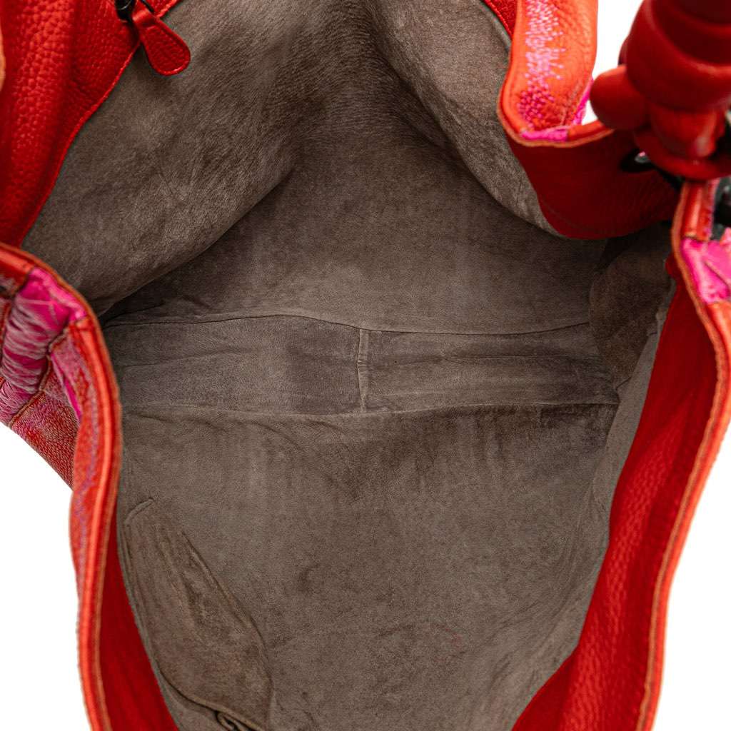 Bottega Veneta Intrecciato Trimmed Leather Hobo Red Leather Good condition - Model View