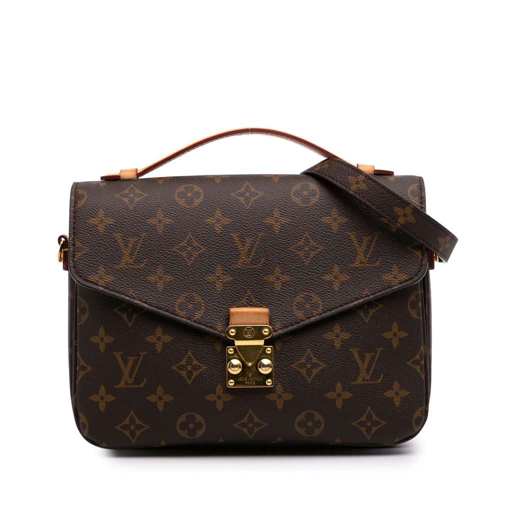Louis Vuitton Monogram Pochette Metis Brown Canvas Good - Front View
