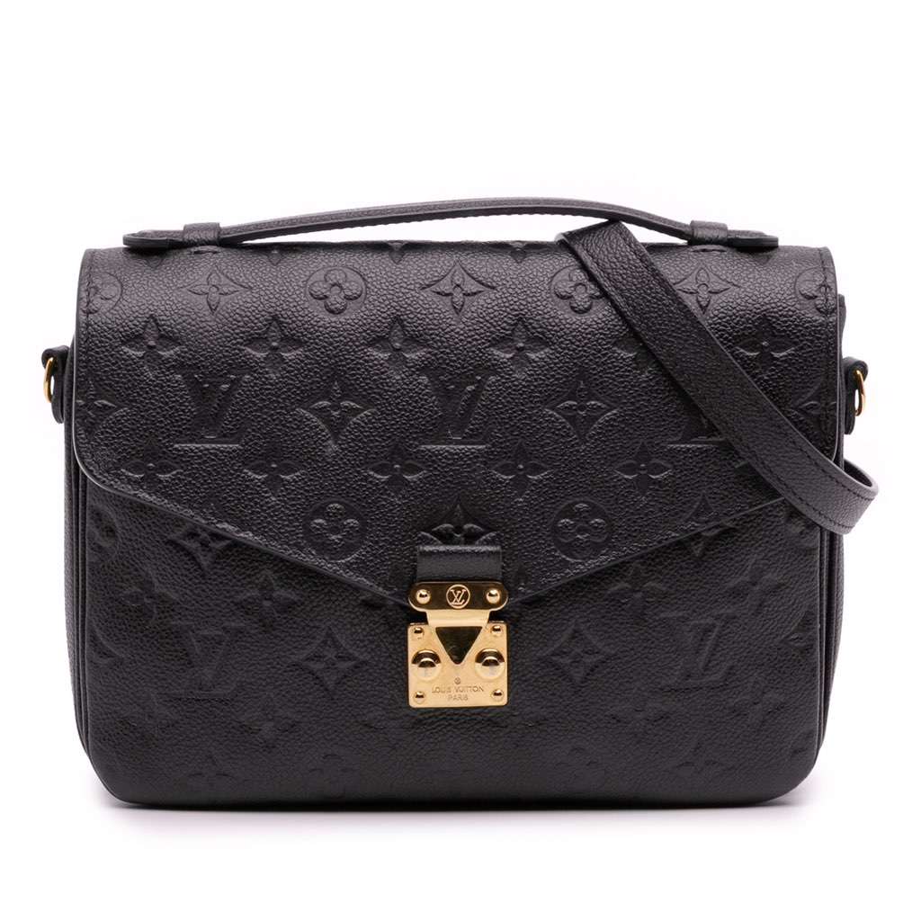 Louis Vuitton Monogram Empreinte Pochette Metis Black Leather Good condition - Front View