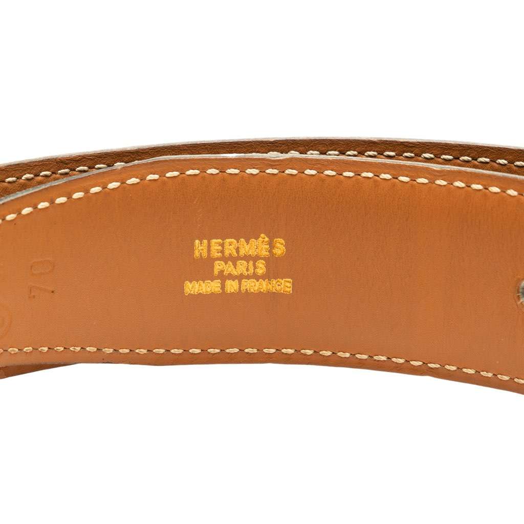 Hermès Box Calf and Gulliver Constance H Belt Black Leather Good condition - Model View