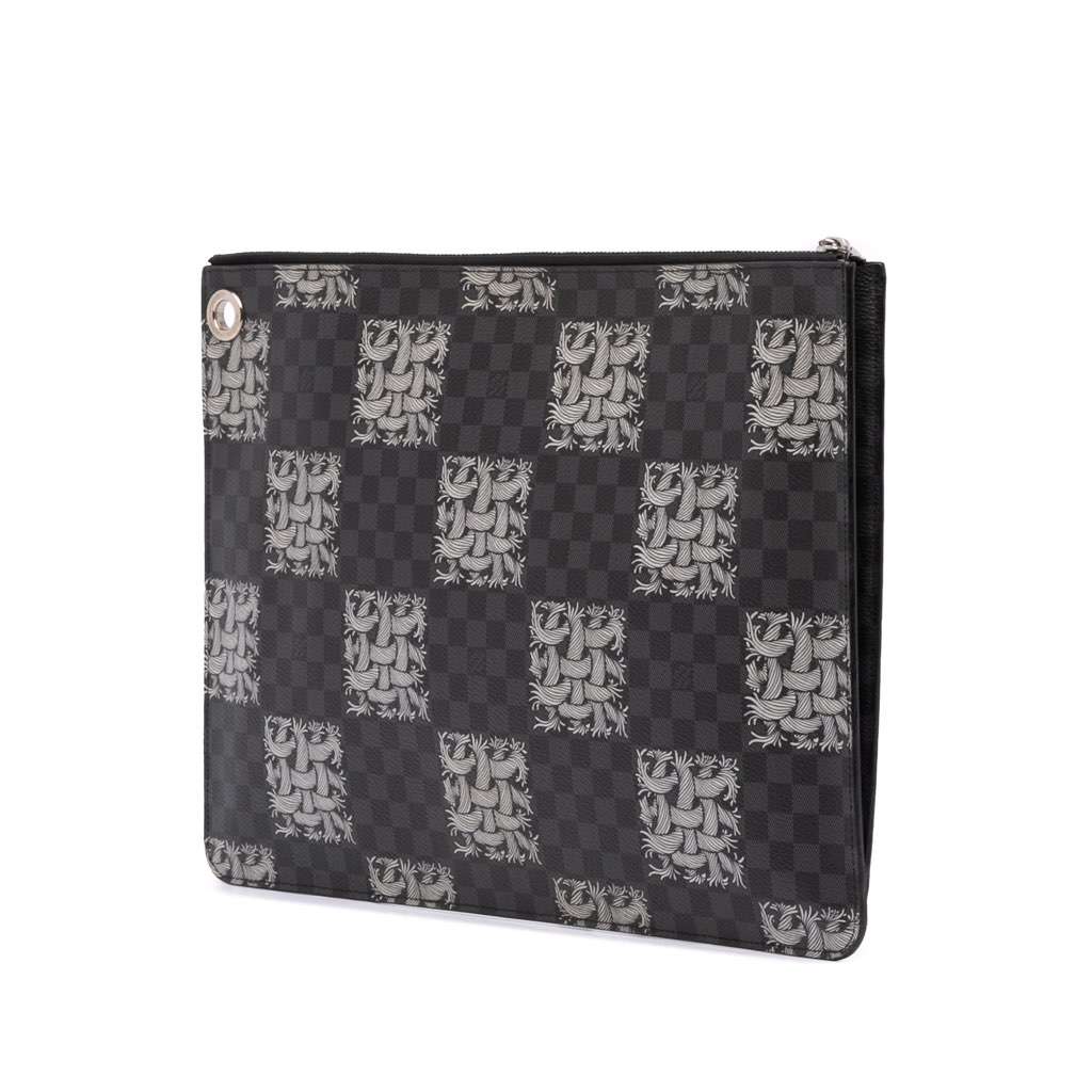 Louis Vuitton Christopher Nemeth Damier Graphite Rope Pochette Voyage GM Black Canvas Very good condition - Back View