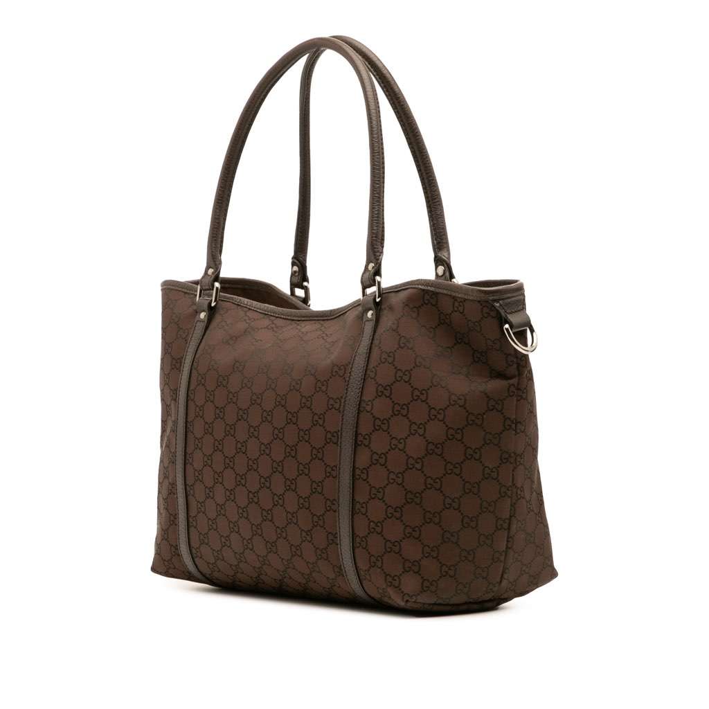 Gucci GG Canvas Joy Tote Brown Canvas Good - Back View