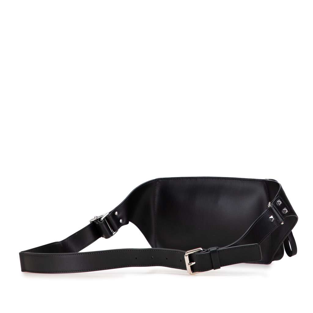 Valentino Leather VLTN Belt Bag Black Leather Good condition - Back View