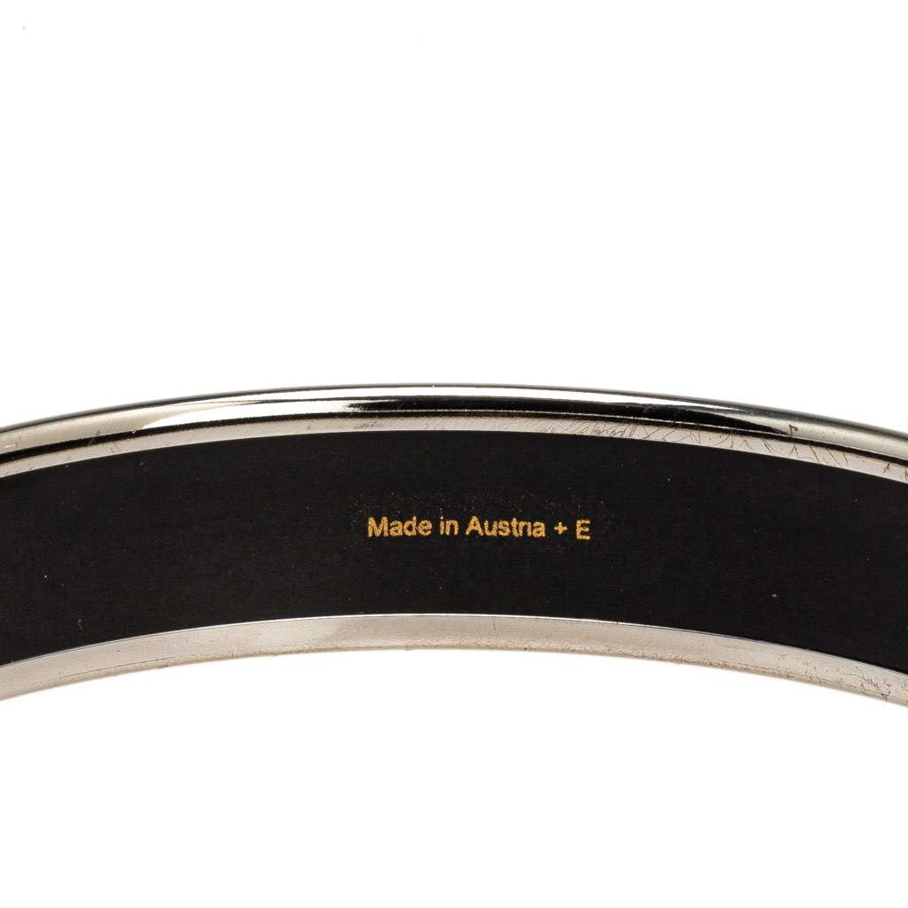 Hermès Narrow Moon Stars Enamel Bangle 65 Green Good condition - Model View