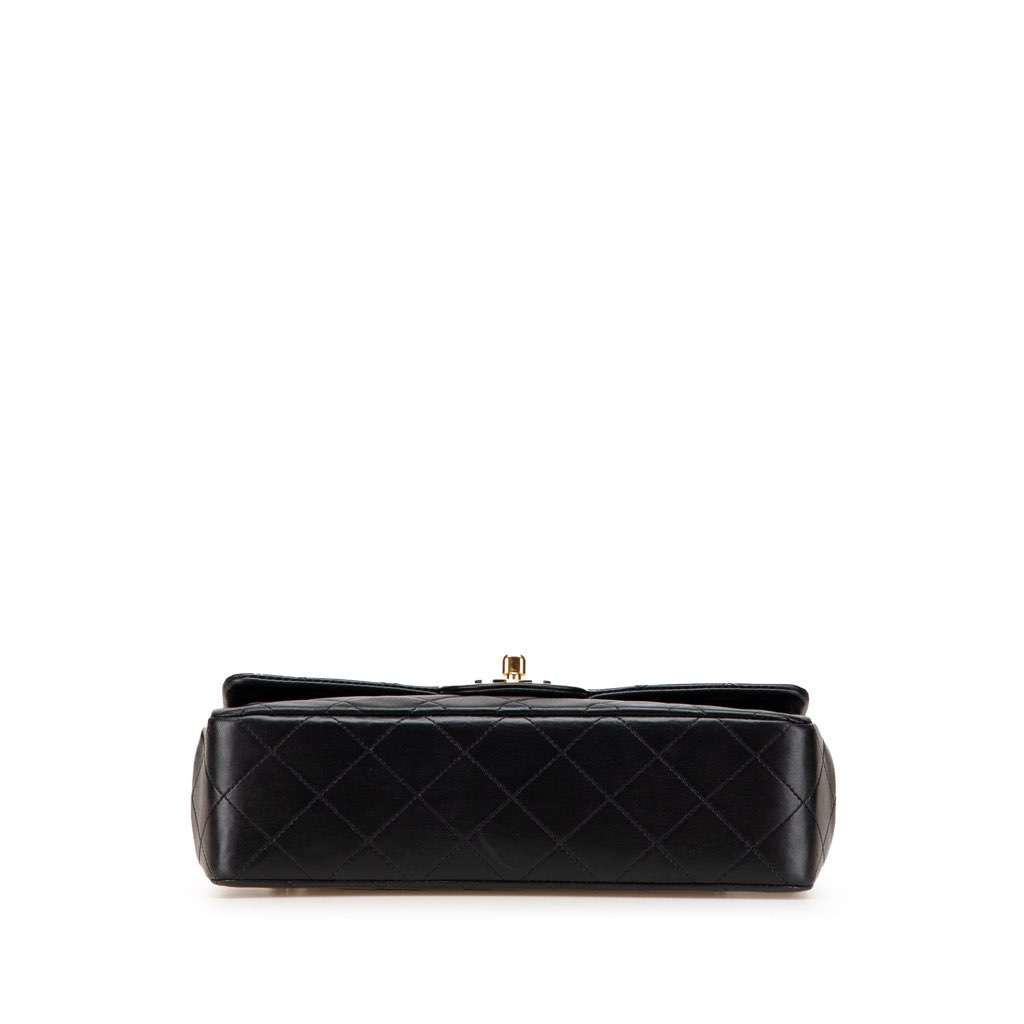 Chanel Small Classic Lambskin Double Flap Black Leather Good condition - Inside View
