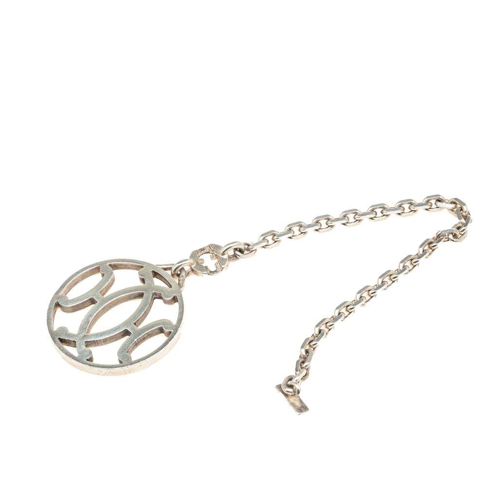 Hermès Palladium Plated H Logo Bag Charm Silver Metal Good condition - Front View