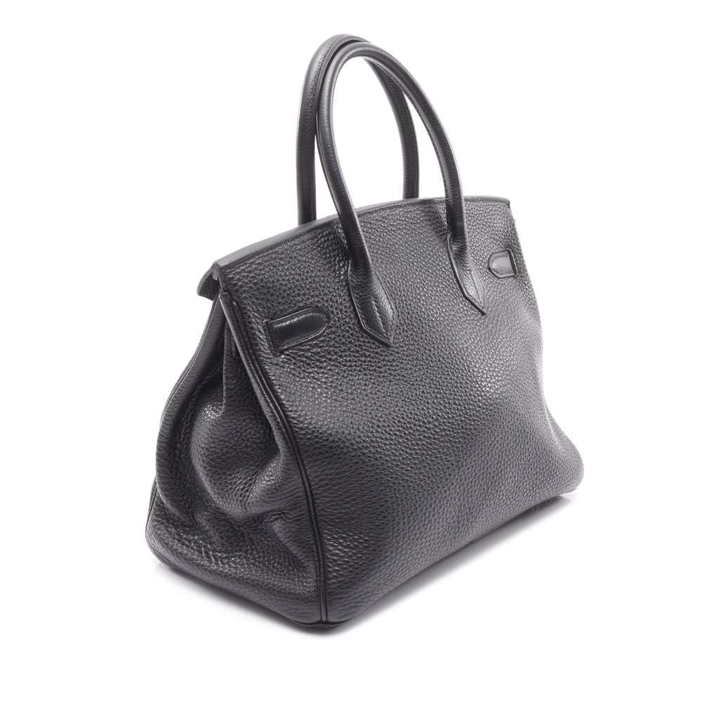 Hermès Clemence Birkin Retourne 30 Black Leather Good condition - Back View