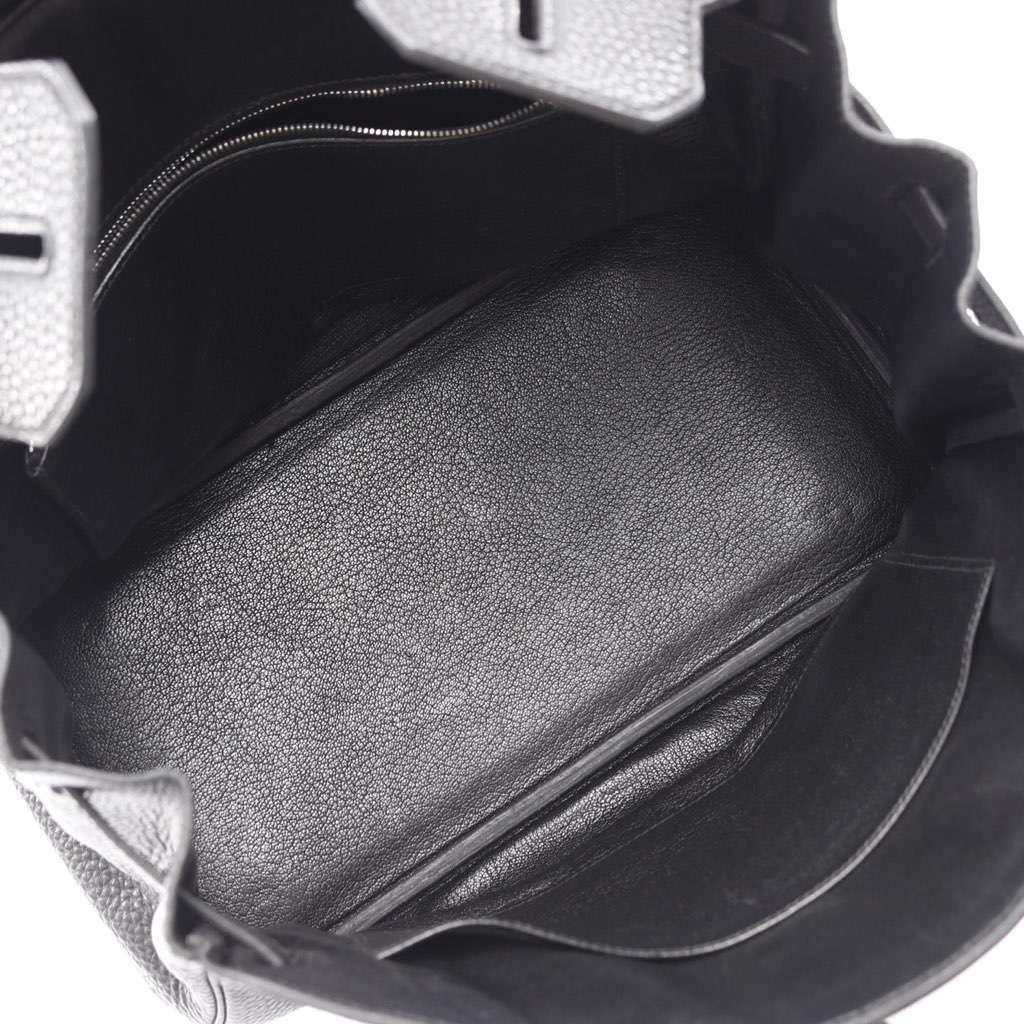 Hermès Clemence Birkin Retourne 30 Black Leather Good condition - Inside View