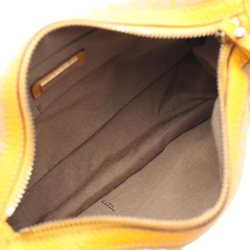 Fendi Zucchino Canvas F Charm Crossbody Brown Canvas Good - Inside View