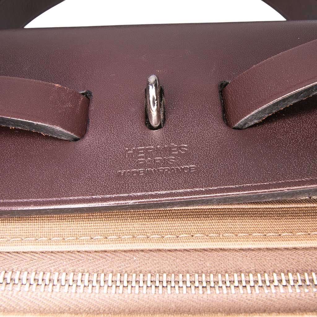 Hermès Toile Herbag Zip 31 Brown Canvas Good condition - Box View