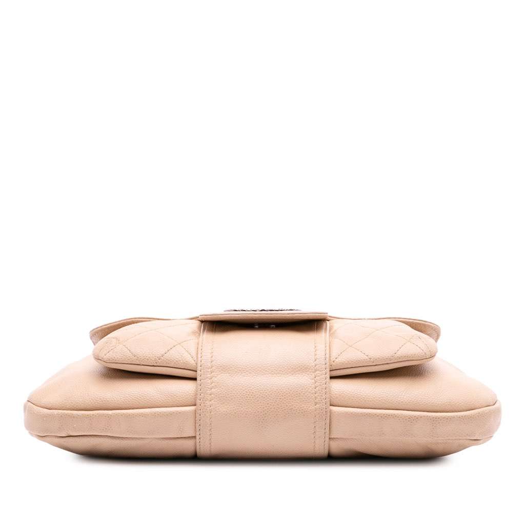 Chanel Caviar Coco Rider Flap Brown Leather Fair - Inside View