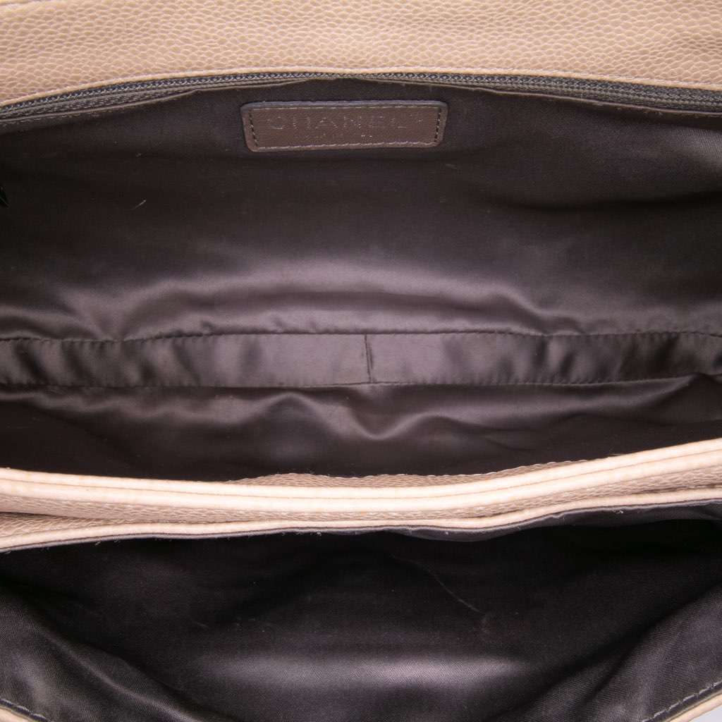 Chanel Caviar Coco Rider Flap Brown Leather Fair - Model View