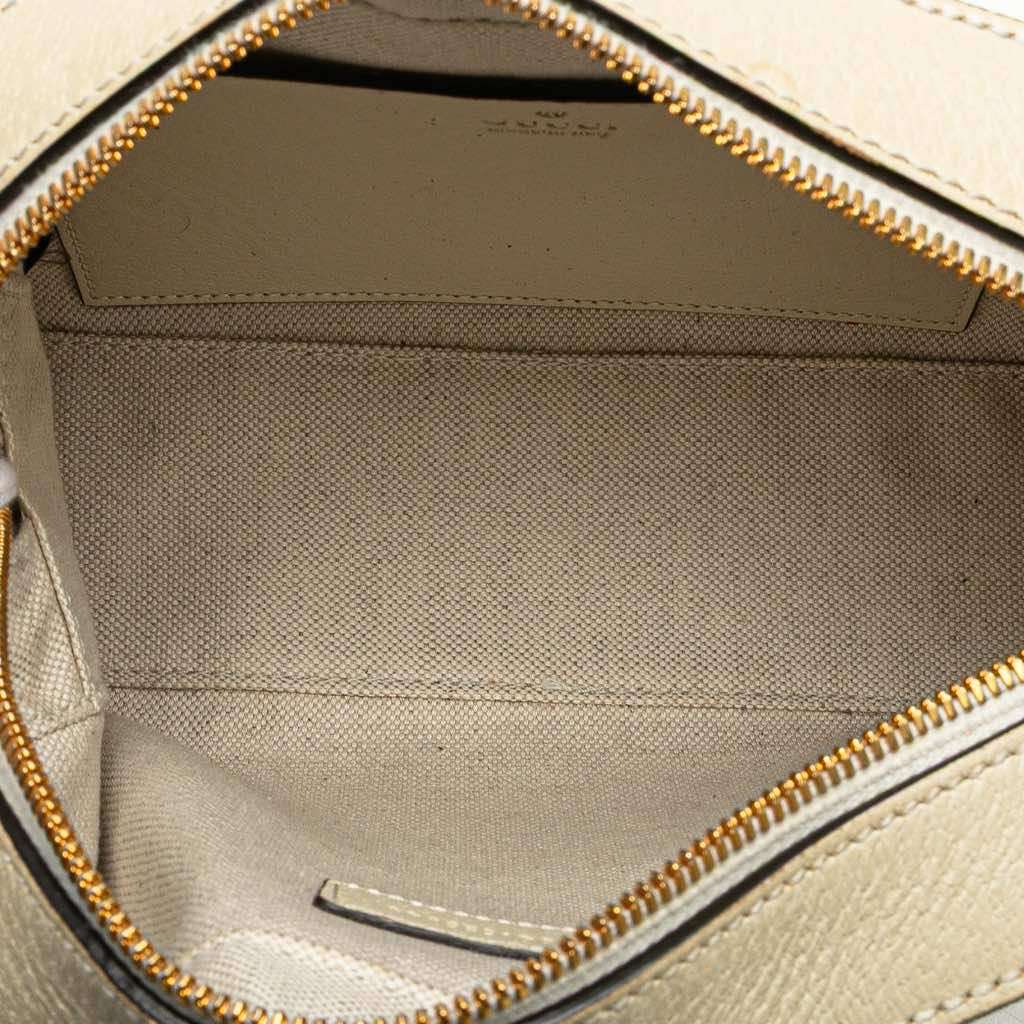 Gucci Small GG Supreme Textured Calfskin Web Ophidia Camera Bag Brown Canvas Very good - Model View