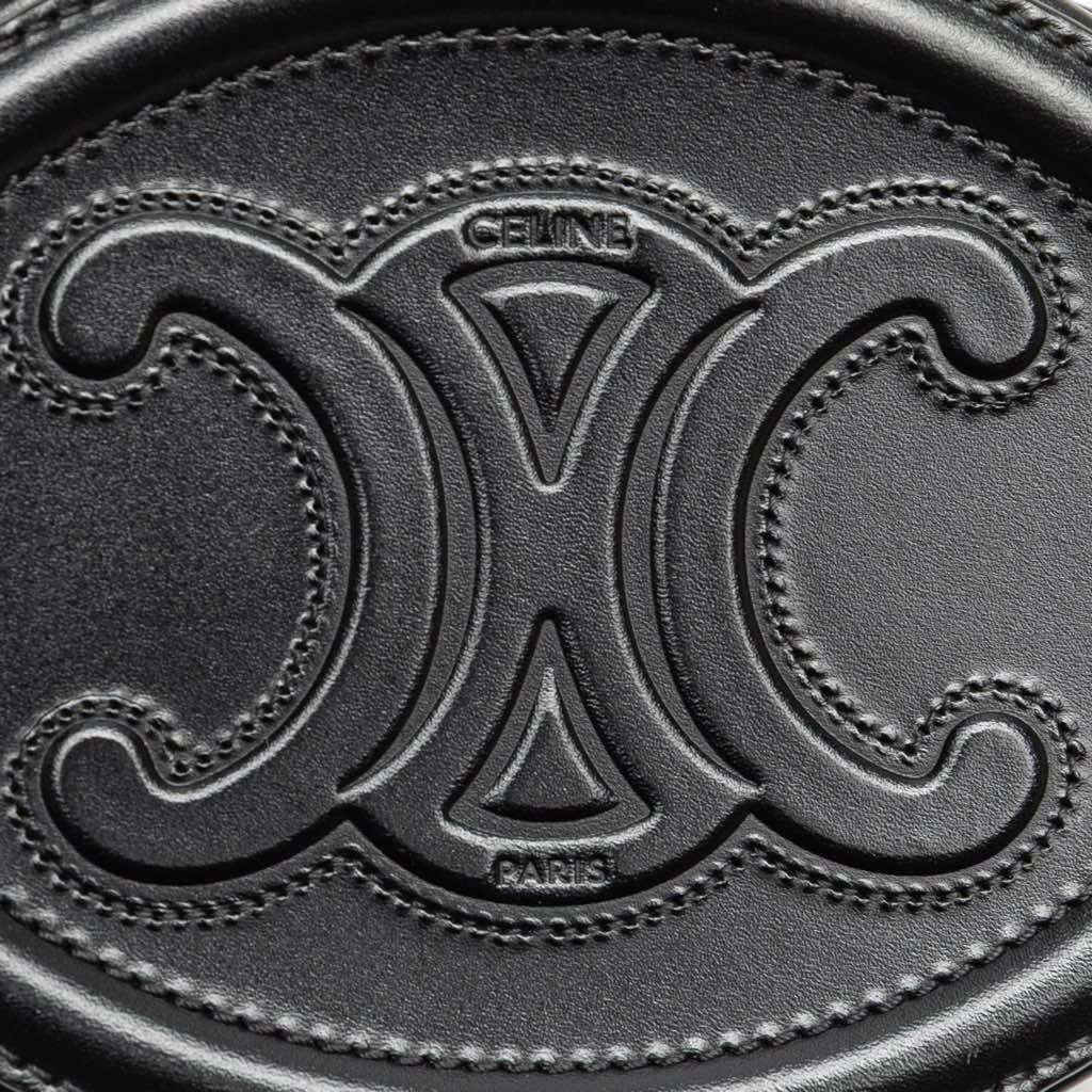 Celine Small Calfskin Cuir Triomphe Oval Crossbody Black Leather Very good - Box View