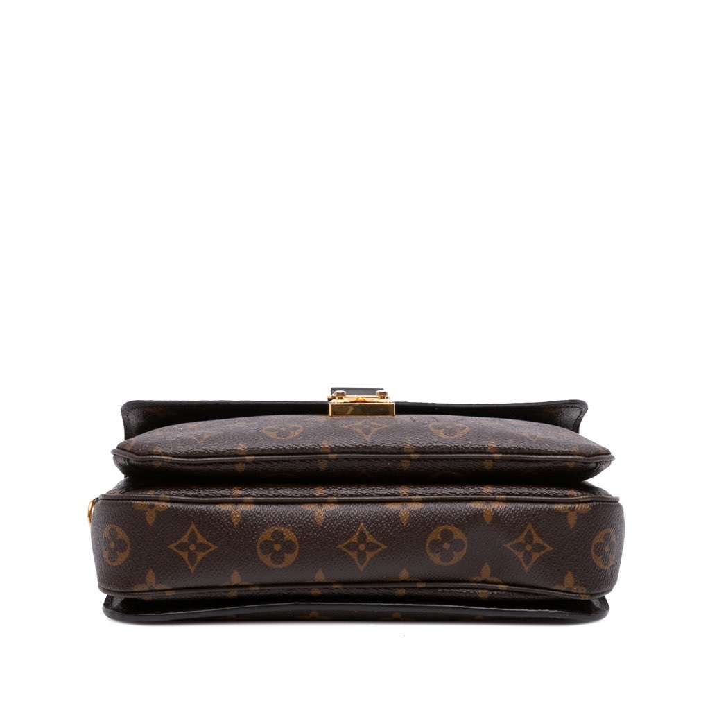 Louis Vuitton Monogram Braided Pochette Metis Brown Canvas Good - Inside View