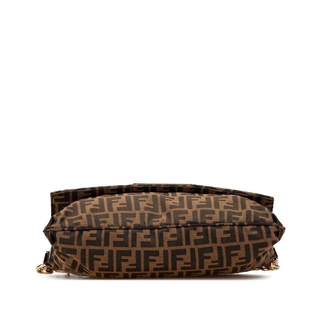 Fendi Zucca Canvas Mia Flap Crossbody Brown Canvas Good condition - Inside View