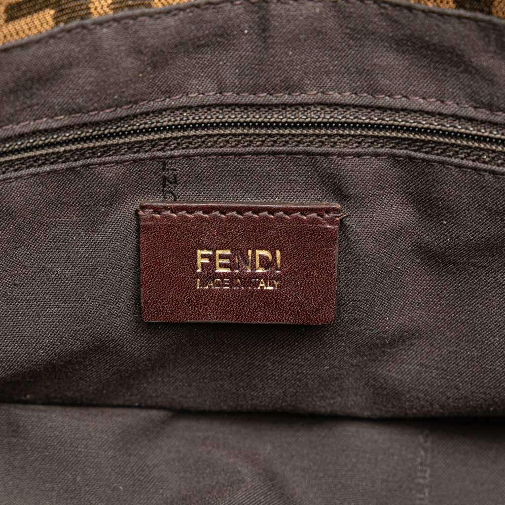 Fendi Zucca Canvas Mia Flap Crossbody Brown Canvas Good condition - Box View