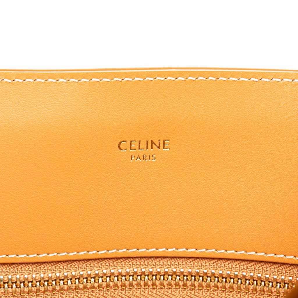 Celine Small Canvas Vertical Cabas Satchel Brown Canvas Good - Box View