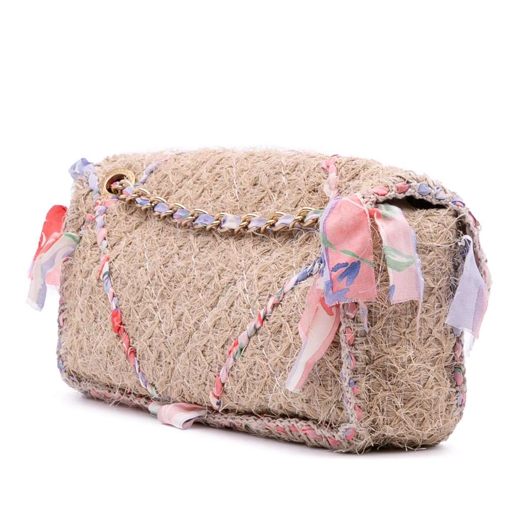 Chanel CC Straw Country Flap Brown Very good condition - Back View