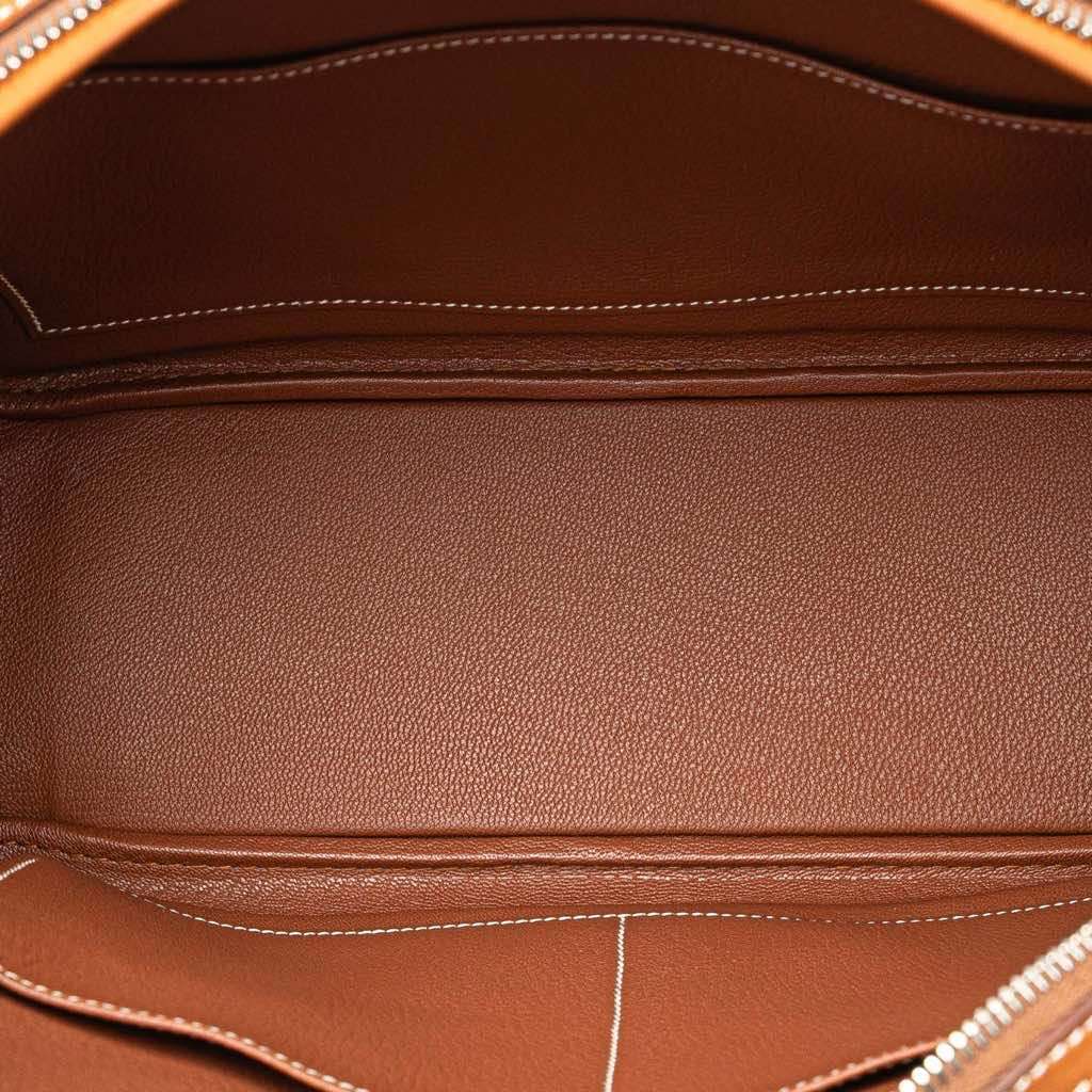 Hermès Barenia and Toile Rocobar Plume 32 Brown Canvas Good condition - Model View
