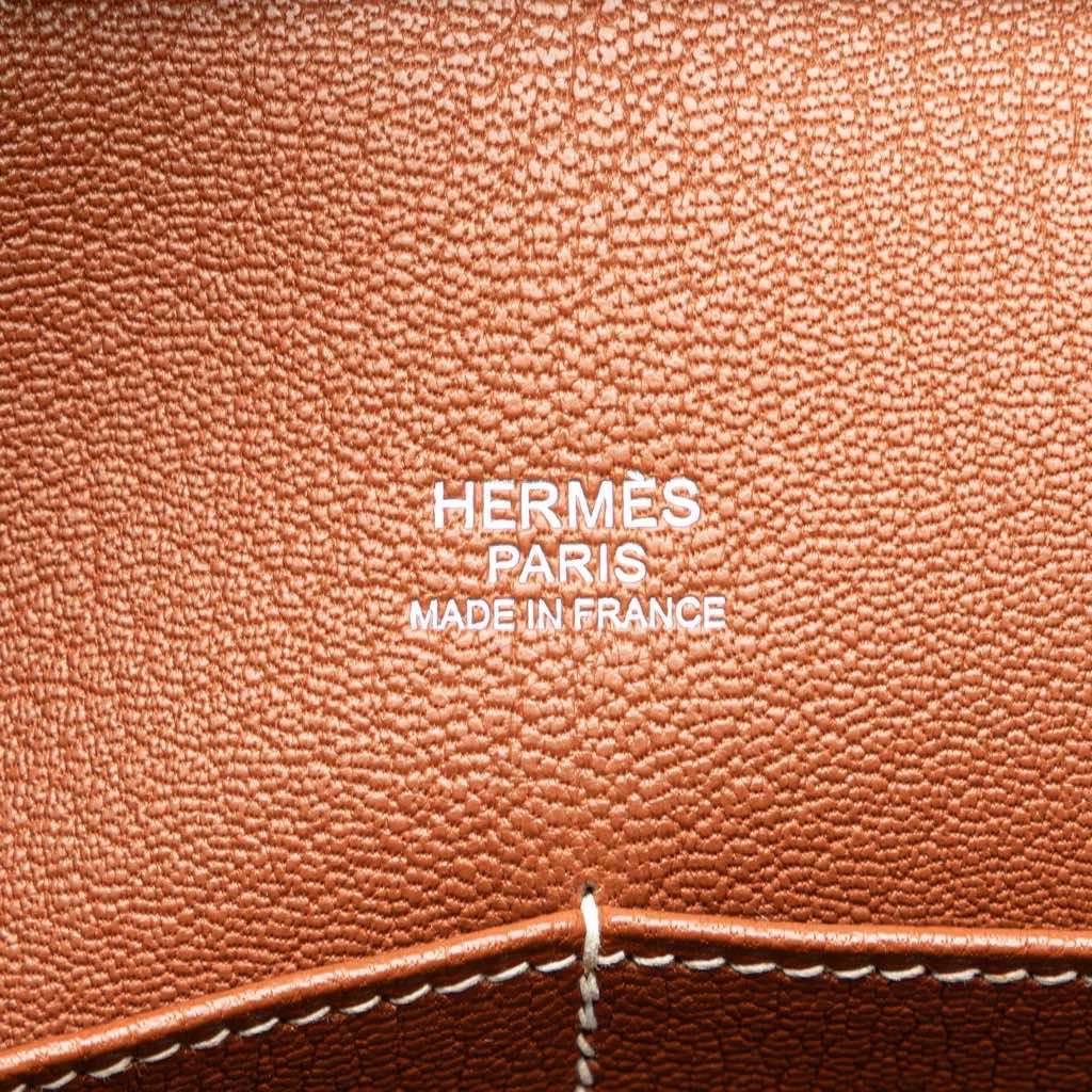 Hermès Barenia and Toile Rocobar Plume 32 Brown Canvas Good condition - Box View
