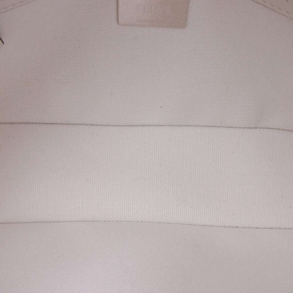 Fendi Zucca Embroidered Canvas Baguette Satchel White Canvas Very good - Model View