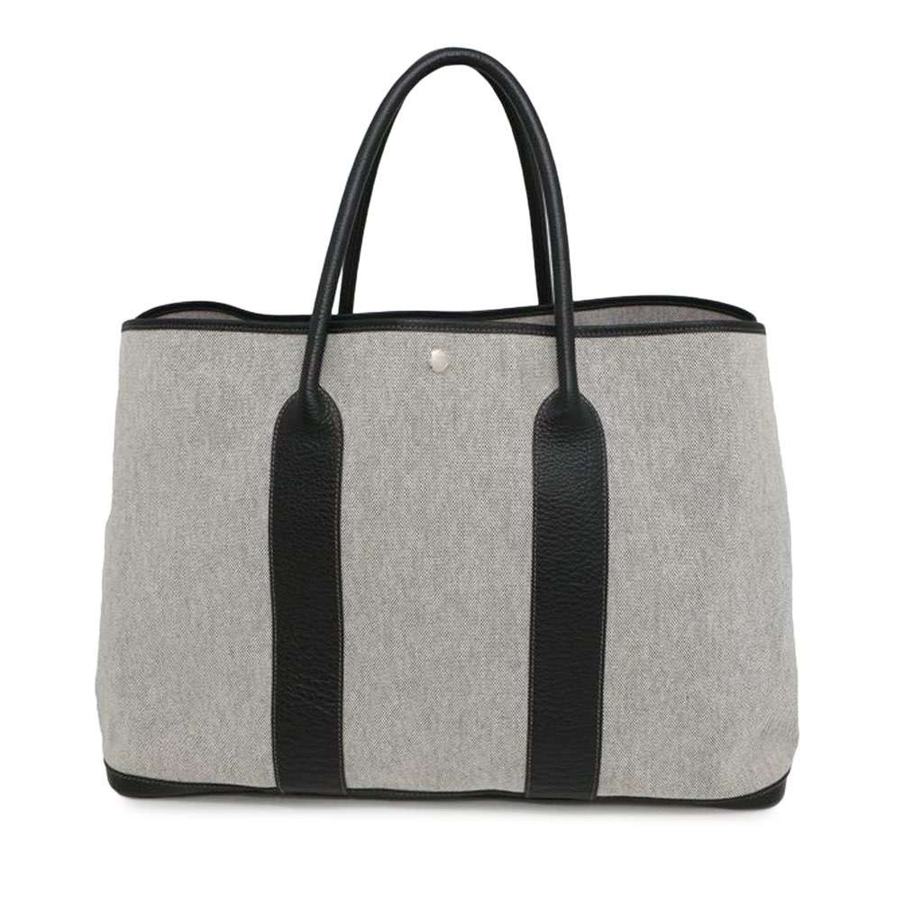 Hermès Toile H and Buffle Skipper Garden Party 49 Grey Canvas Good condition - Front View