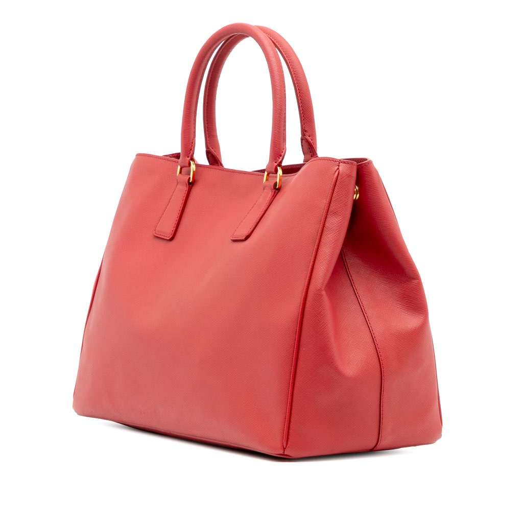 Prada Large Saffiano Lux Galleria Tote Pink Leather Very good - Back View
