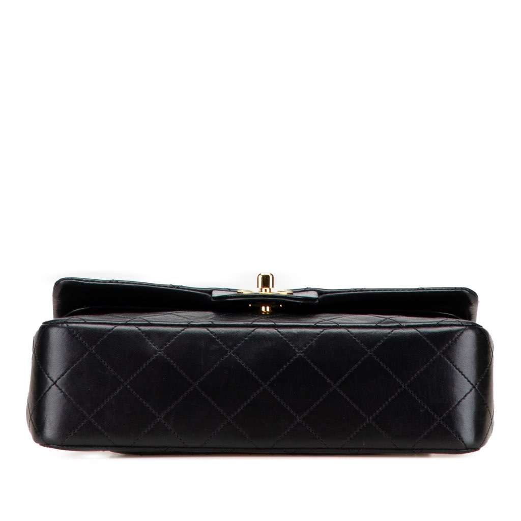 Chanel Small Classic Lambskin Double Flap Black Leather Very good condition - Inside View