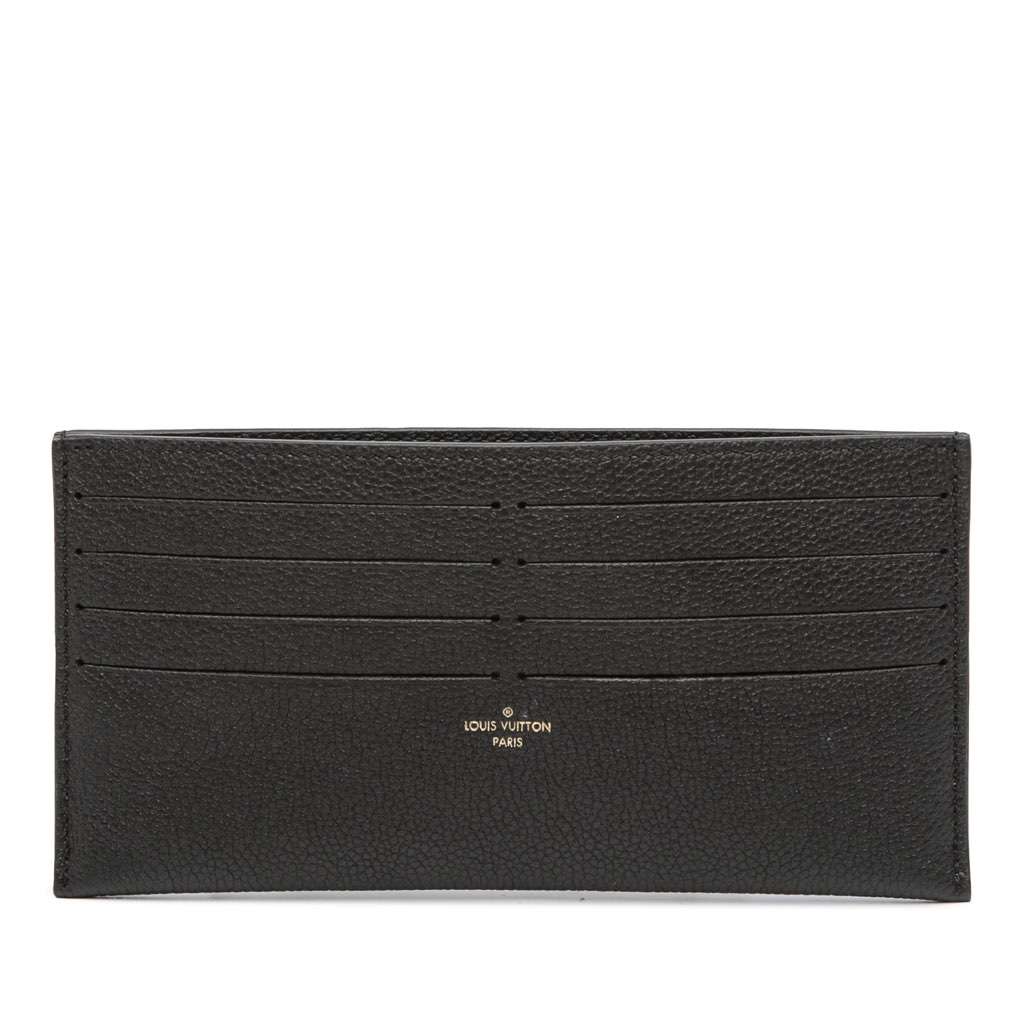 Louis Vuitton Calfskin Felicie Card Holder Insert Black Leather Good - Front View
