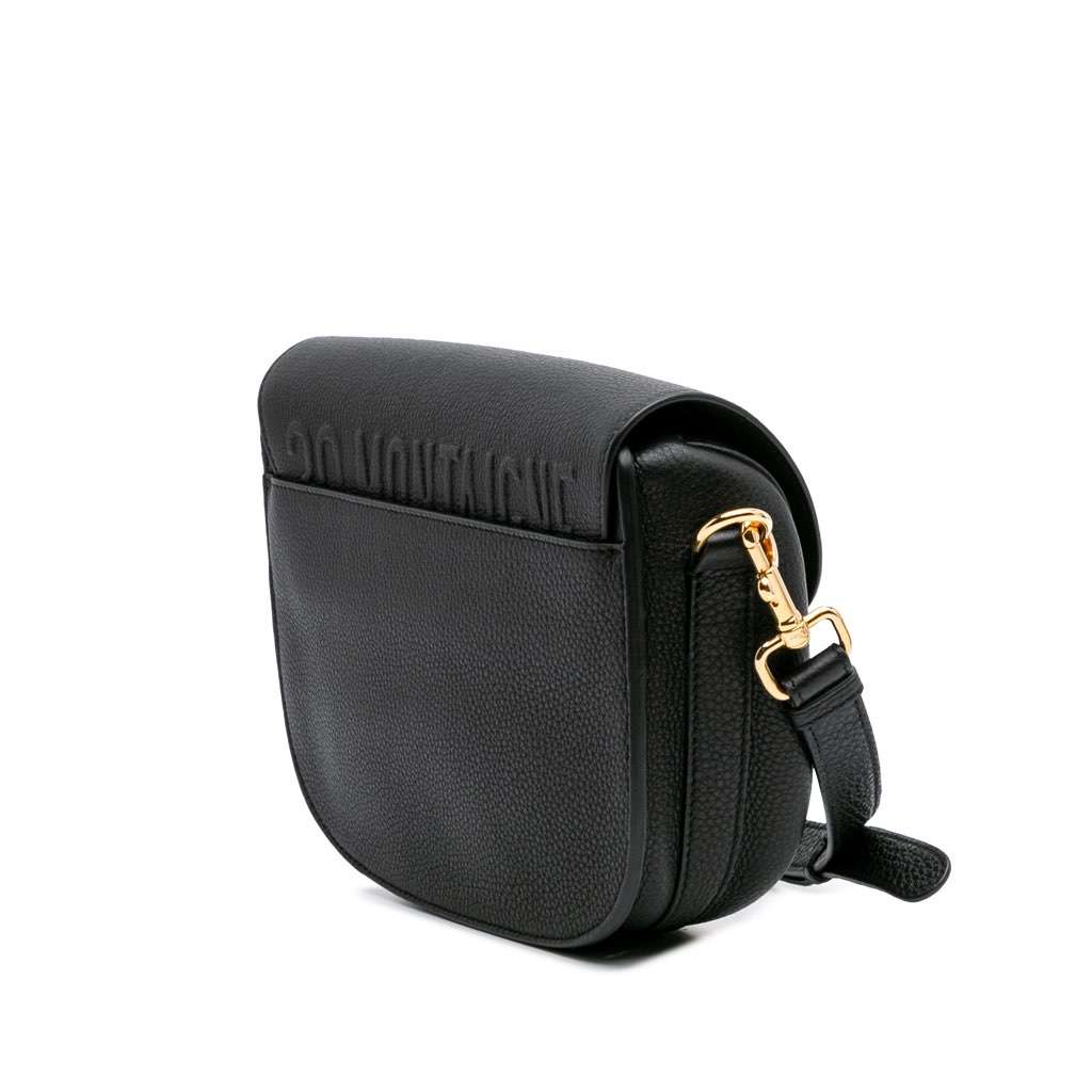Dior Medium Grained Calfskin Bobby Crossbody Black Leather Good - Back View