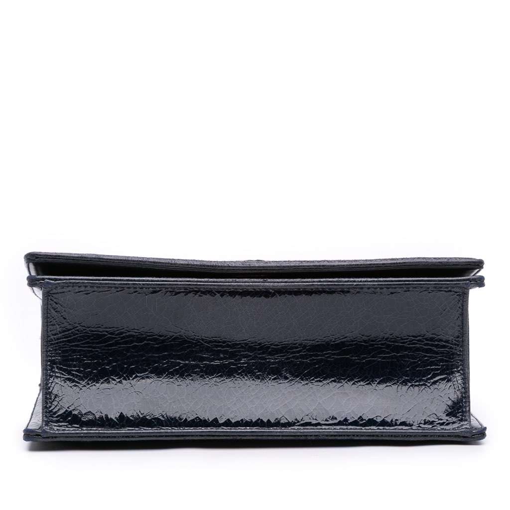 Dior Medium Crackled Deerskin Diorama Flap Blue Leather Good condition - Inside View
