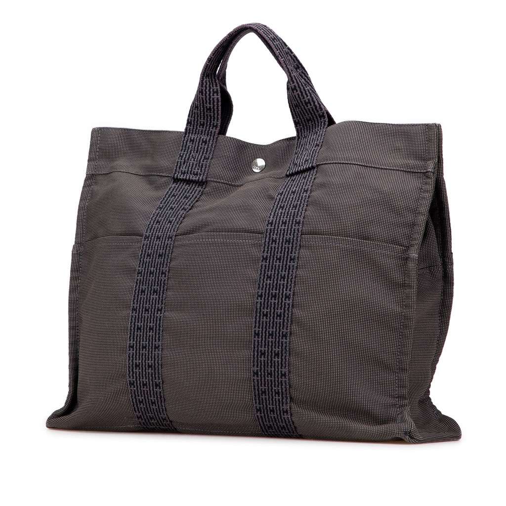Hermès Canvas Herline MM Grey Canvas Good condition - Back View