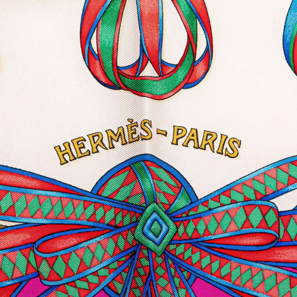 Hermès Les Rubans du Cheval Silk Scarf Pink Silk Good condition - Inside View