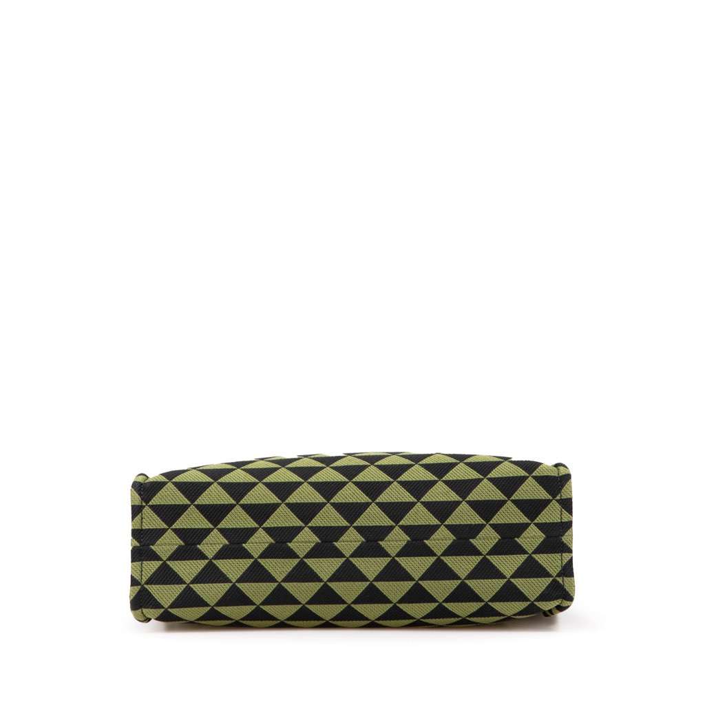 Prada Jacquard Triangolo Symbole Shopping Tote Green Canvas Very good condition - Inside View